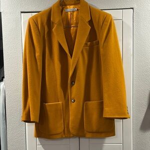 Men’s wool cashmere Mustard Yellow Blazer